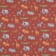 POPLIN DIGITAL SAFARI ANIMALS - BRIQUE