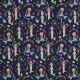 POPLIN DIGITAL MERMAIDS - NAVY