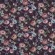 POPLIN DIGITAL FLOWERS - DARK PURPLE