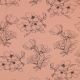 BAMBOO COTTON JERSEY FLOWERS - PEACH