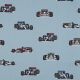 POPLIN RACING CARS - LIGHT BLUE