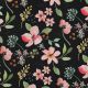 SOFTSHELL DIGITAL FLOWERS - BLACK