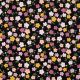 BABYCORD SMALL FLOWERS - BLACK