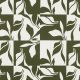 CANVAS ABSTRACT LEAVES - FOREST GREEN