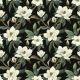 CANVAS DIGITAL FLOWERS - BLACK