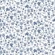 JERSEY DIGITAL FLOWERS - WHITE/ BLUE
