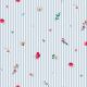POPLIN DIGITAL FLOWERS WITH STRIPES - BABY BLUE