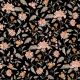 BAMBOO COTTON JERSEY FLOWERS - BLACK