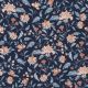 BAMBOO COTTON JERSEY FLOWERS - NAVY