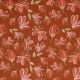 LINEN VISCOSE WASHED FLOWERS - BRIQUE