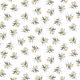 JERSEY DIGITAL FLOWERS AND LEAVES - WHITE/GREEN