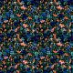 JERSEY DIGITAL WILD FLOWERS - BLACK
