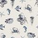 CANVAS DIGITAL UNDERWATER ANIMALS - LINEN - LOOK LIGHT GREY