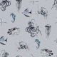 CANVAS DIGITAL UNDERWATER ANIMALS - LINEN - LOOK  BLUE