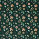 POPLIN DIGITAL AUTUMN FLOWERS - DARK GREEN