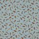 DOUBLE GAUZE DIGITAL LEAVES - LIGHT BLUE