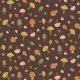 JERSEY GOTS COLOURFUL MUSHROOMS - BROWN