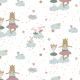 POPLIN GOTS SWEET BALLERINA ANIMALS - WHITE