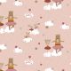 POPLIN GOTS SWEET BALLERINA ANIMALS - POWDER