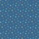 POPLIN GOTS SMALL FLOWERS - COBALT