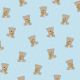 POPLIN GOTS SWEET BEAR - LIGHT BLUE