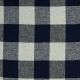 LINEN VISCOSE YARN DYED CHECK - NAVY
