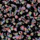SOFTSHELL DIGITAL COLOURFULL BUTTERFLIES - BLACK