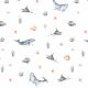 FRENCH TERRY DIGITAL SEA CREATURES - WHITE