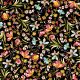 VISCOSE JERSEY DIGITAL FLOWERS - BLACK