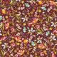 VISCOSE JERSEY DIGITAL FLOWERS - WINE