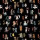 POPLIN DIGITAL ALPHABET - BLACK