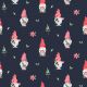 POPLIN DIGITAL CHRISTMAS GNOMES - NAVY