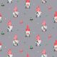 POPLIN DIGITAL CHRISTMAS GNOMES - LIGHT GREY