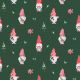 POPLIN DIGITAL CHRISTMAS GNOMES - DARK GREEN