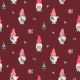 POPLIN DIGITAL CHRISTMAS GNOMES - WINE
